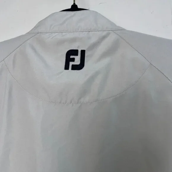 FootJoy Quarter Snap Golf Jacket Beige Men’s Size Medium Henley Pullover Pockets - Picture 7 of 9